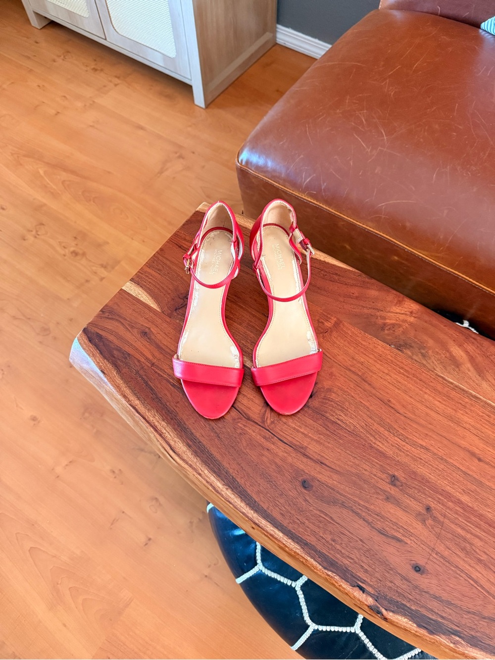 Michael Kors Strappy Open Round Toe Red Heels